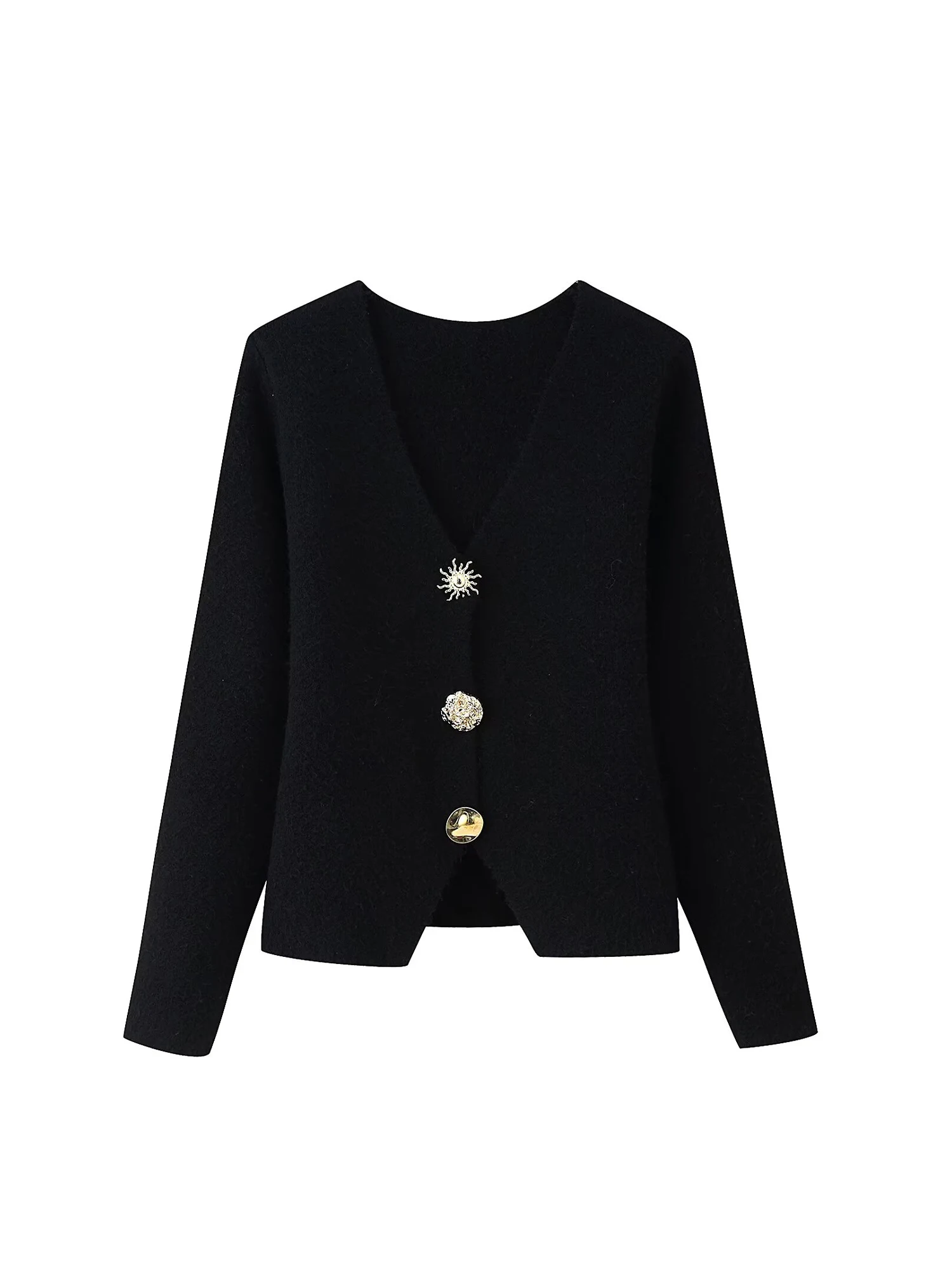 

Женский черный готический кардиган, свитер, винтажный джемпер 2000-х годов Y2k с v-образным вырезом, топ, трикотаж, кашемировый свитер с длинными рукавами, осенняя одежда