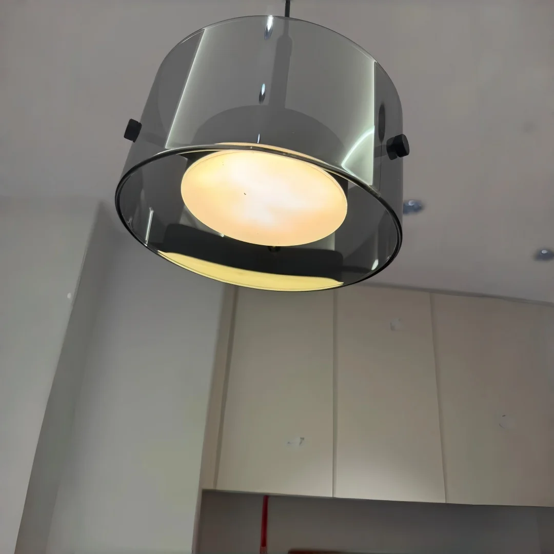 Modern LED Glass Pendant Light Minimalist Hanging Ceiling Fixture for Dining Room Kitchen Cafe Sleek Contemporary Home Lighting