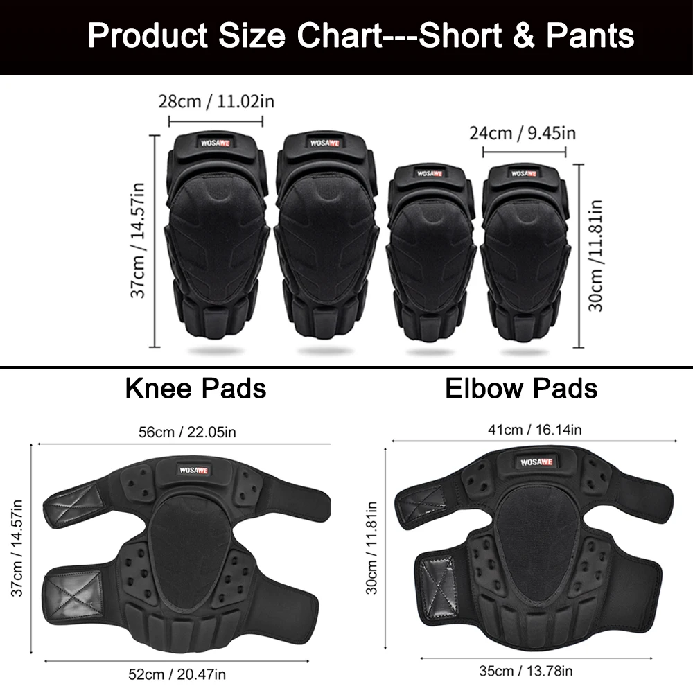 WOSAWE Motorcycle Knee Elbow Protector Motocross Knee Pads Brace Support Kneepad MX Riding Skating Snowboard Protective Guards