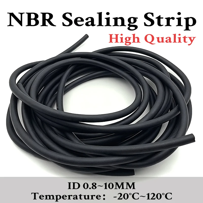 Outer Diameter 0.8~10mm NBR Black Rubber Strip Sealing Flexible Anti-Collision, Waterproof and Anti-Aging Solid Sealing Strip