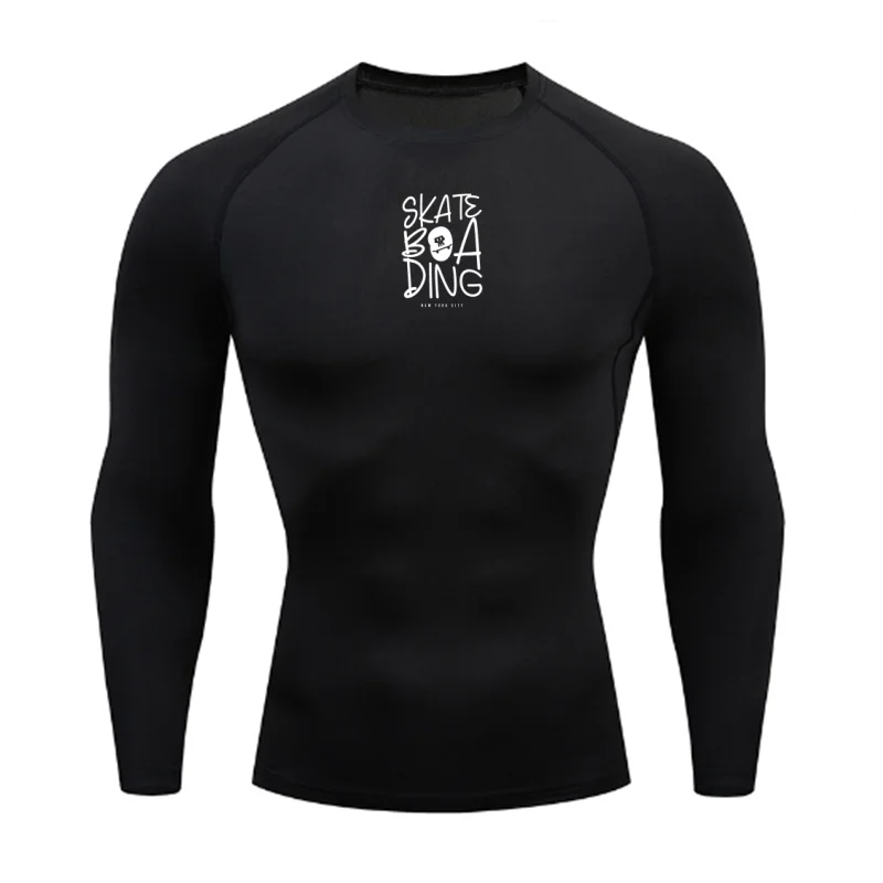 

Мужская быстросохнущая футболка с длинным рукавом для бега, облегающая, с круглым вырезом, для спортзала, нижний слой, спортивный топ для бега, влагоотводящая ткань