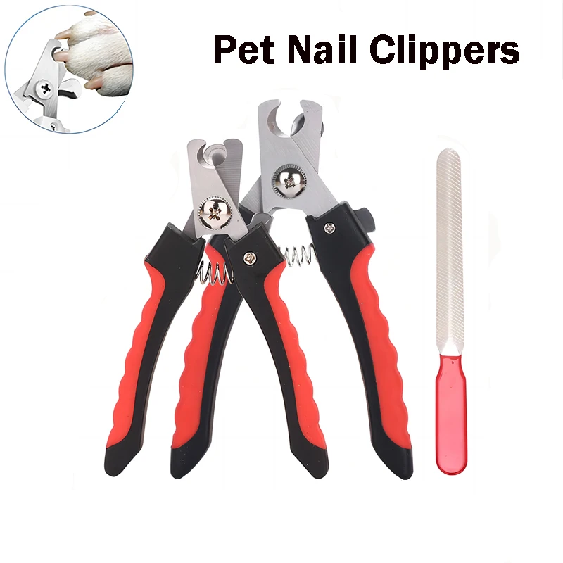 Pet Nail Clippers with Sickle Large Dog Nail Clippers Stainless Steel Grooming Scissors Nail Clippers Multifunctional Teddy Cat