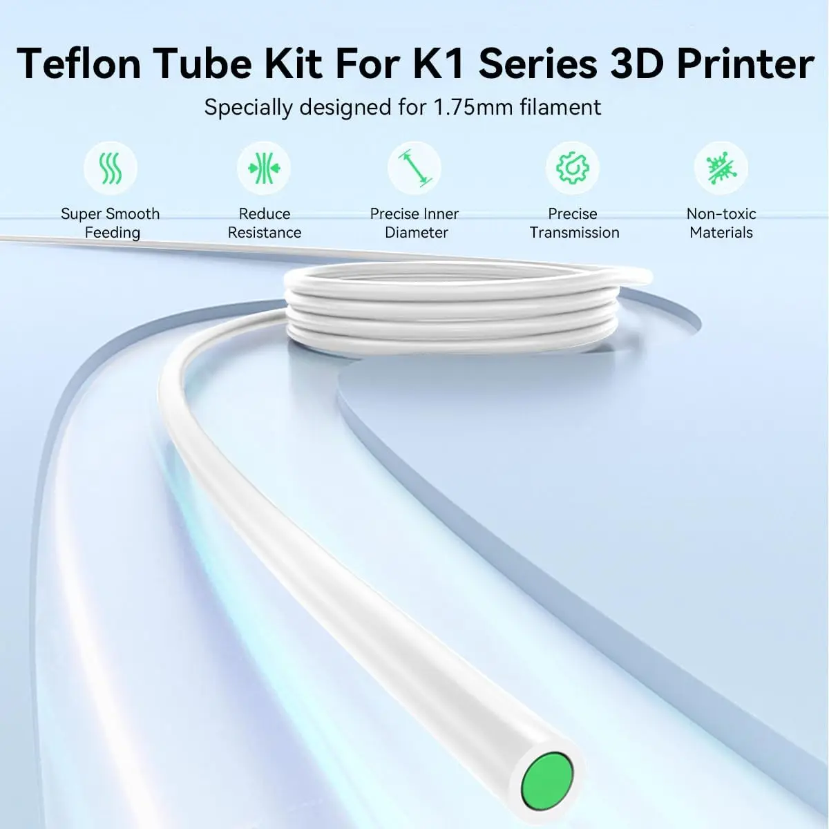 Creality PTFE Tube Bowden Tubing for 1.75mm Filament 3D Printer Replacement Parts Kit  for K1/Ender 3/Pro/5/Pro/CR-10/10S