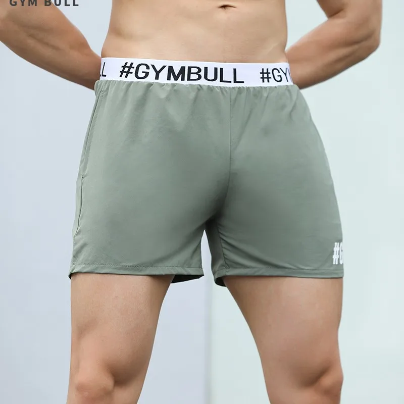 New Men's Fitness Running Shorts Four-Sided Elastic Fabric Three-Quarter Length Sporty And Stretchy for Active Wear