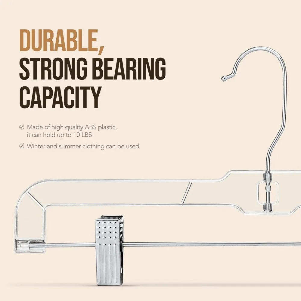 شماعات السراويل البلاستيكية والتنورة مع مشابك، منظم تعليق نسائي مقاس 14 بوصة للجينز والتنانير #6