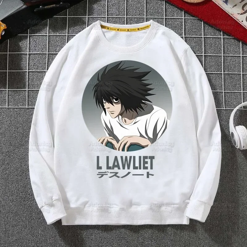 Death Note Anime L Ryuk Hoodie Sweatshirts Men Women Pullover Harajuku Men\'s Ryuuku Animation Collectable Hoodie Casual Clothes