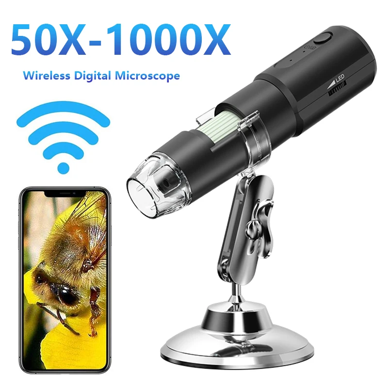 Wifi Microscope Camera 1000X Digital Magnifier for Android IOS iPhone iPad Electronic Stereo Wireless Microscope For Beauty Gem