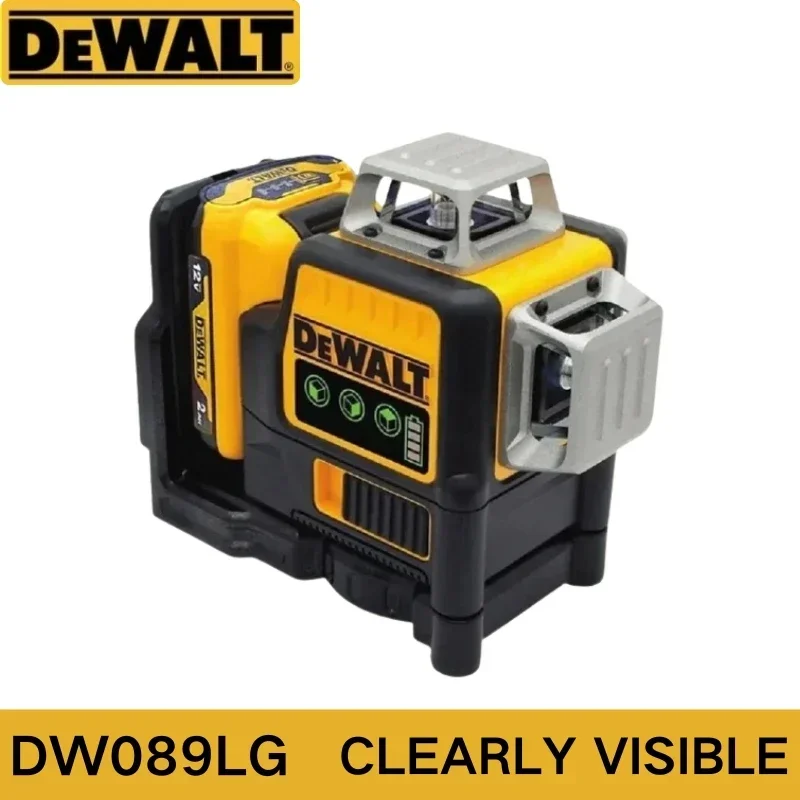 DEWALT DW089LG laser level 360 Sides*3 Degree Vertical 12V Lithium Battery Tool 12 Lines Horizontal Green Light Meter Outdoor