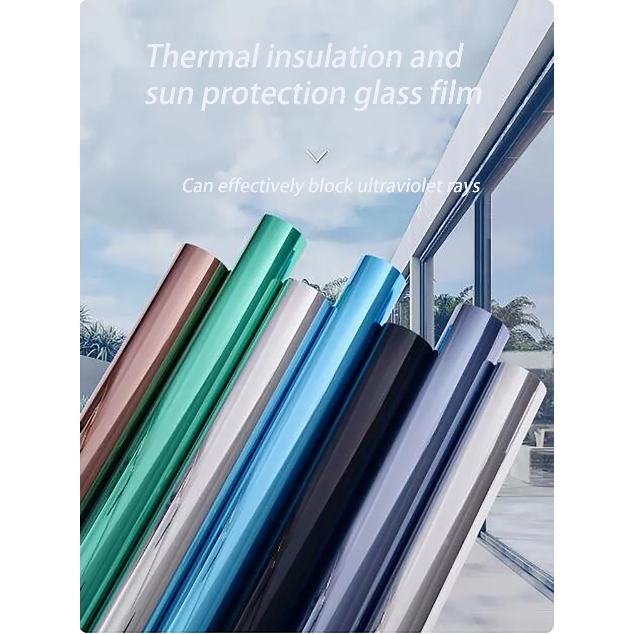 Large Size One-Way Mirror Window Film Anti Peeping, Sun Protection, UV Protection Glass Sticker Self-Adhesive Window Film