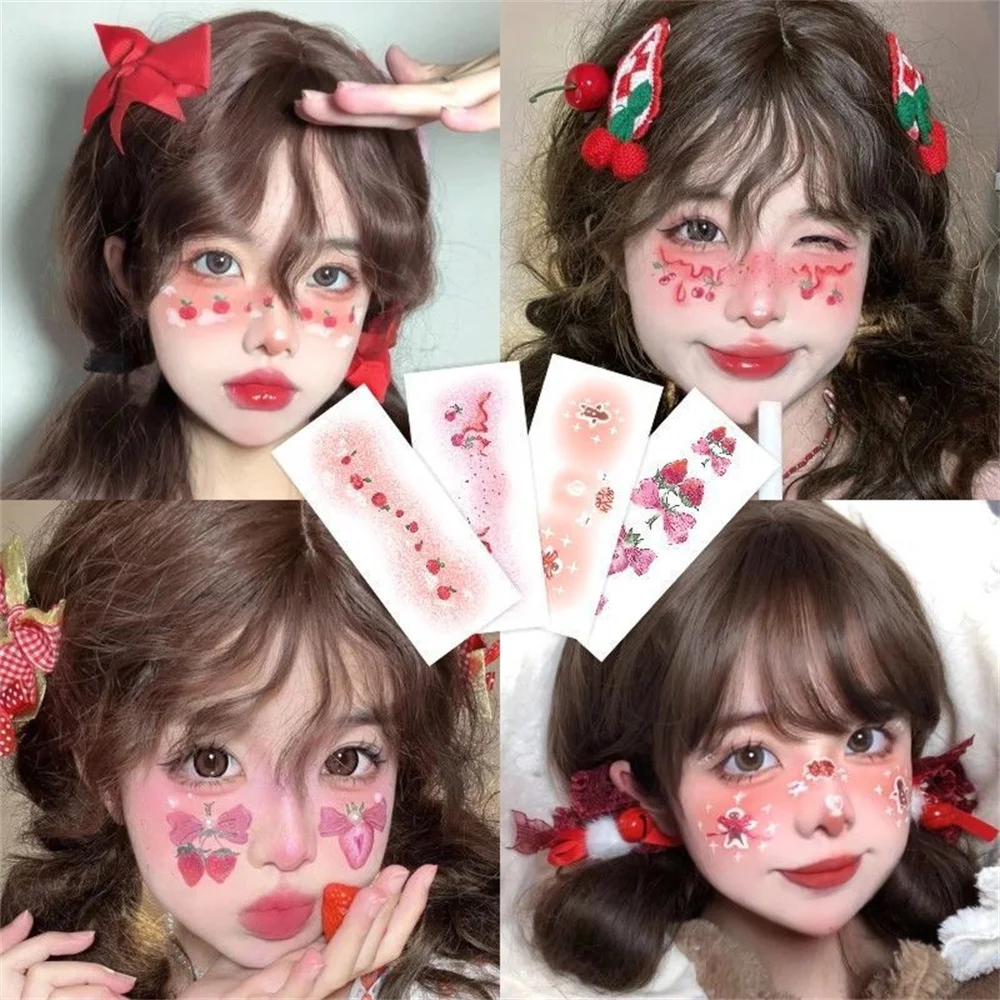 1~5PCS Tattoo Stickers Sweet Snowflake Tattoo Sticker Holiday Blush Face Stickers Face Sticker Fashion Accessories Face Mak Girl