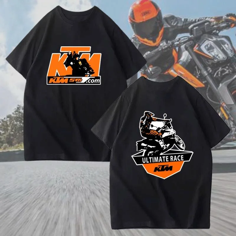 Camisetas de manga corta para entusiastas de la motocicleta pesada del equipo KTM para hombres y mujeres, ciclismo, ropa de carrera de media manga de algodón puro