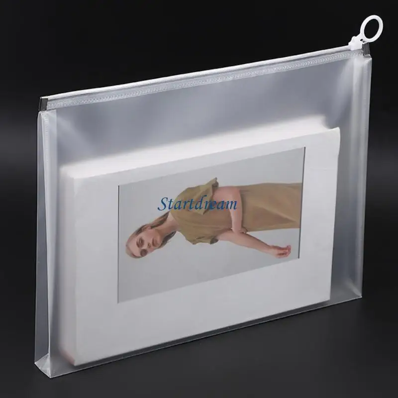 12Pcs Clear PVC Document Storage Pouches Zipper Document Bag For Office Travel K92C