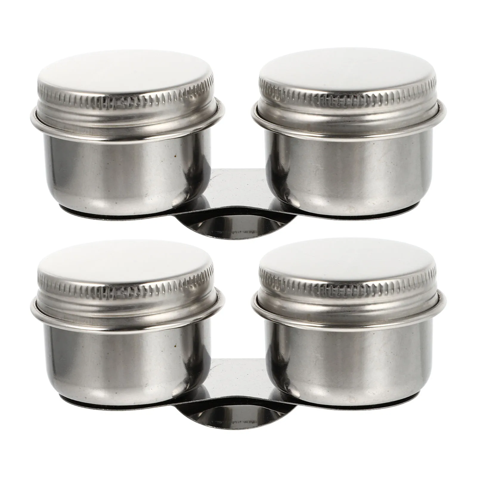 

2 pcs Stainless Steel Wash Pen Pot Oil Painting Supplies Cleaning Cup Mixing Dipper Medium Container Class Home School
