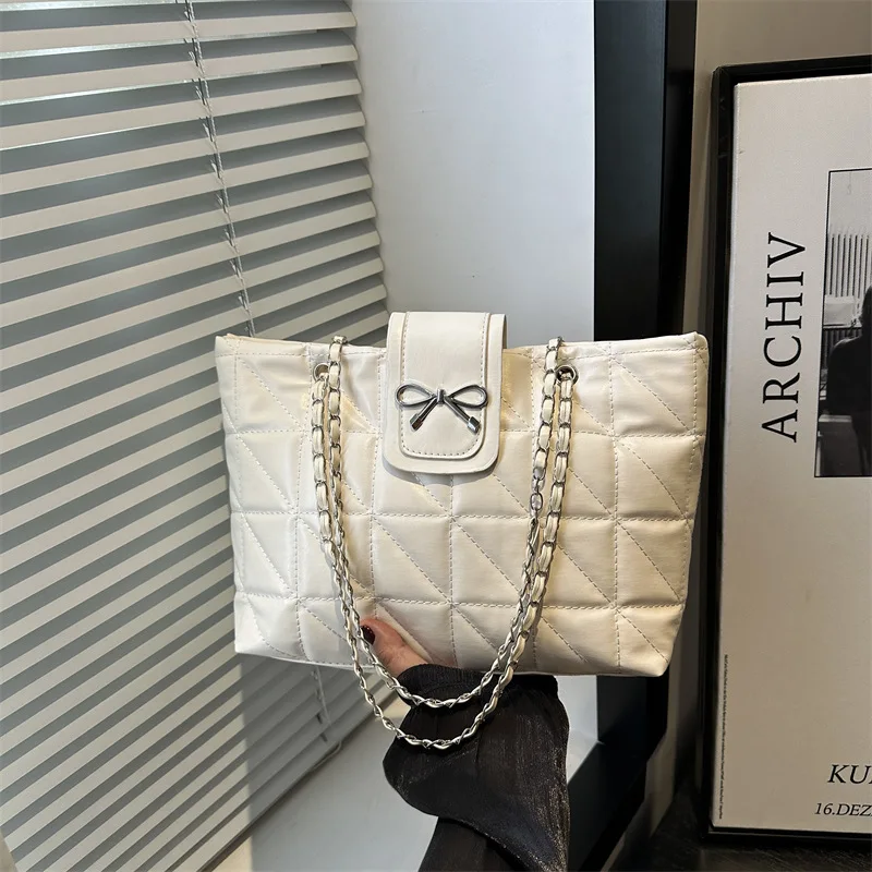 

2025 Spring Summer Women's Niche Tote Bag, Vegan Leather Multi-way Shoulder Purse, Large Capacity Work Bag for Office Commute