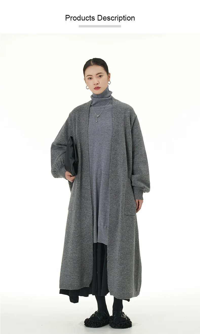 Elegant Long Open Front Cardigan 2025 Fall Winter Coat, Flattering Plus Size Women's Outerwear