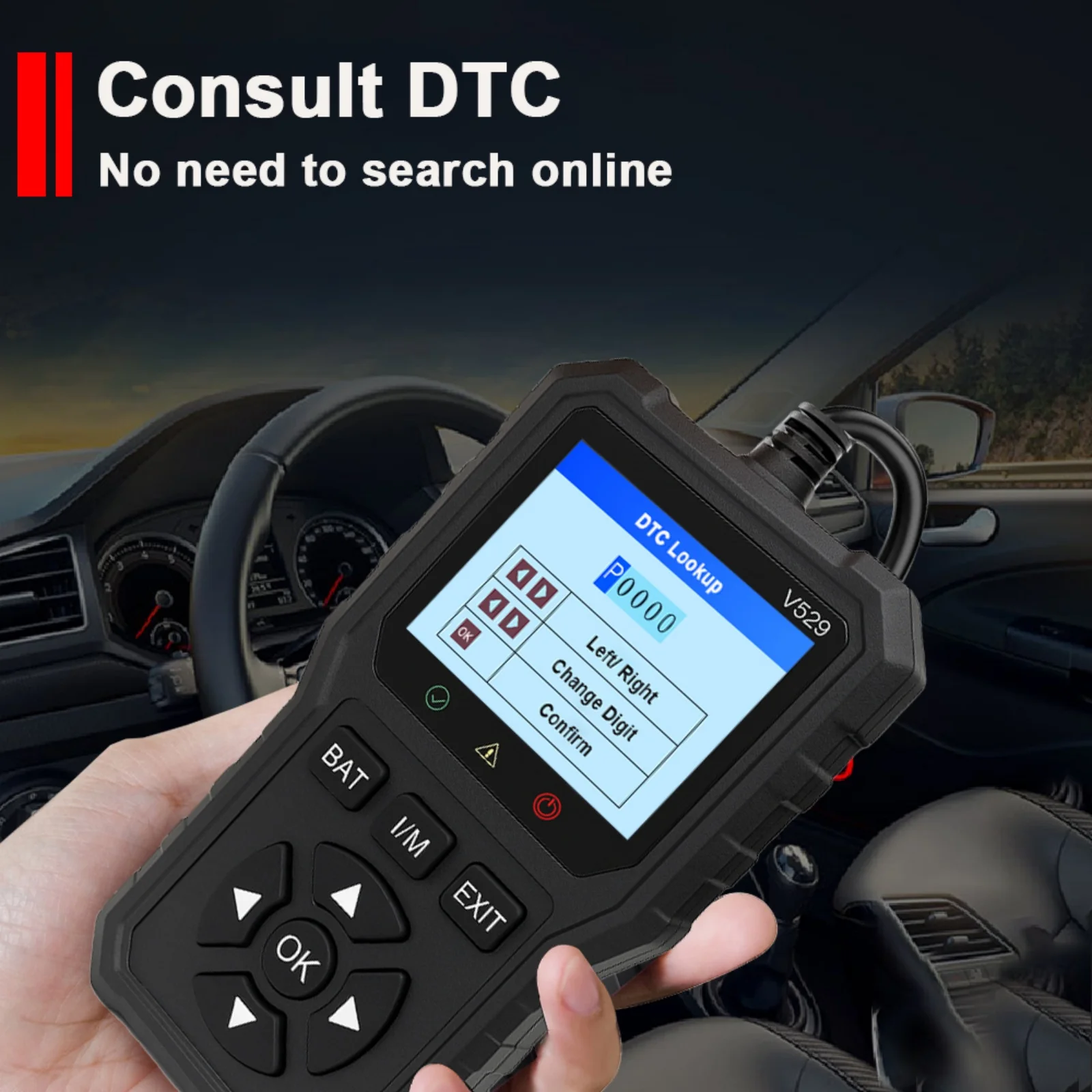 2025 سيارة جديدة obd2 الماسح الضوئي أداة تشخيصية رمز القارئ كامل obdii التشخيص FOXSUR V529 بطارية الجهد اختبار البيانات في الوقت الحقيقي