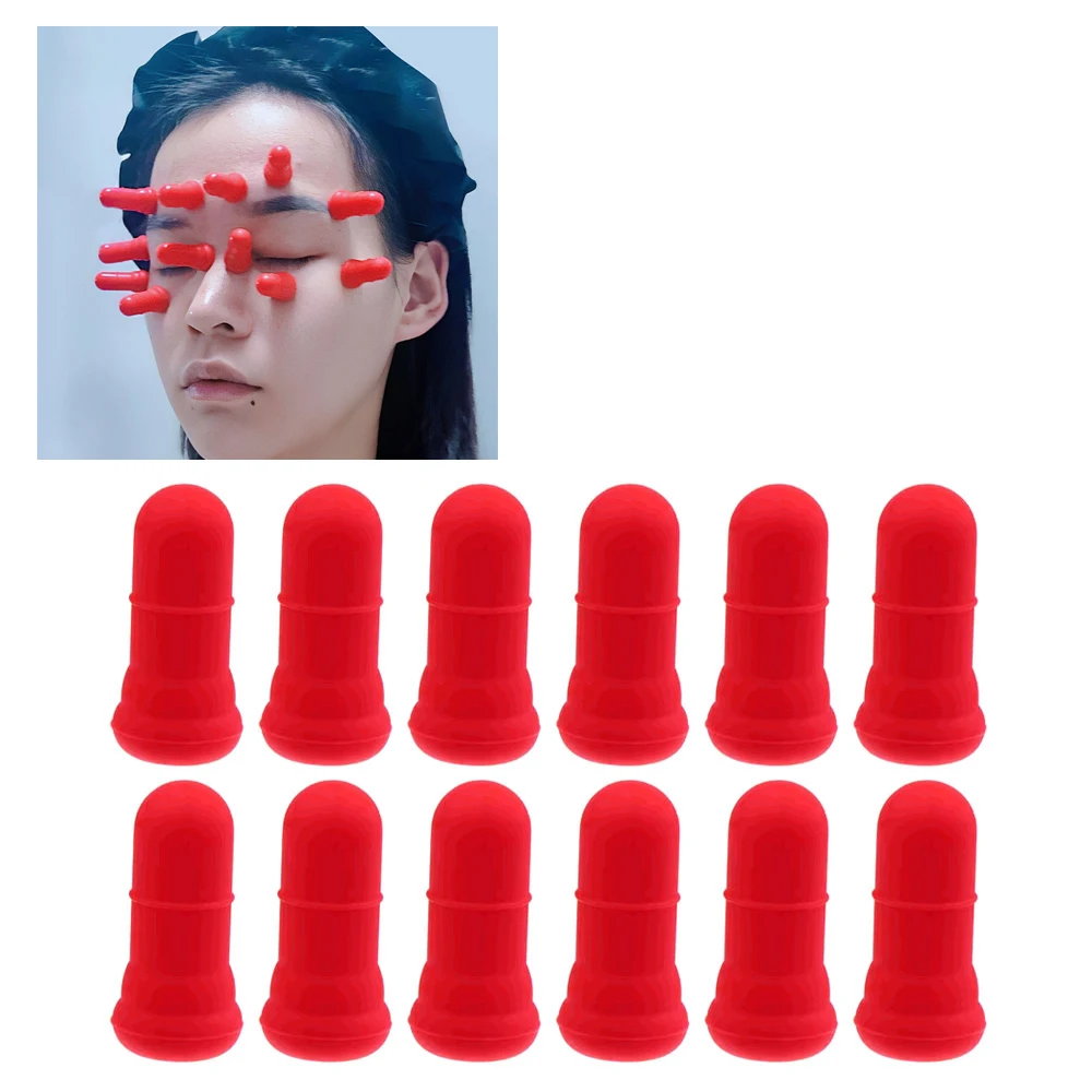 

12pcs Cupping Therapy Acupoints Cupping Silicone Massage Tubes Vacuum Suction Cups Facial Neck Lift Skin Scraping Gua Sha