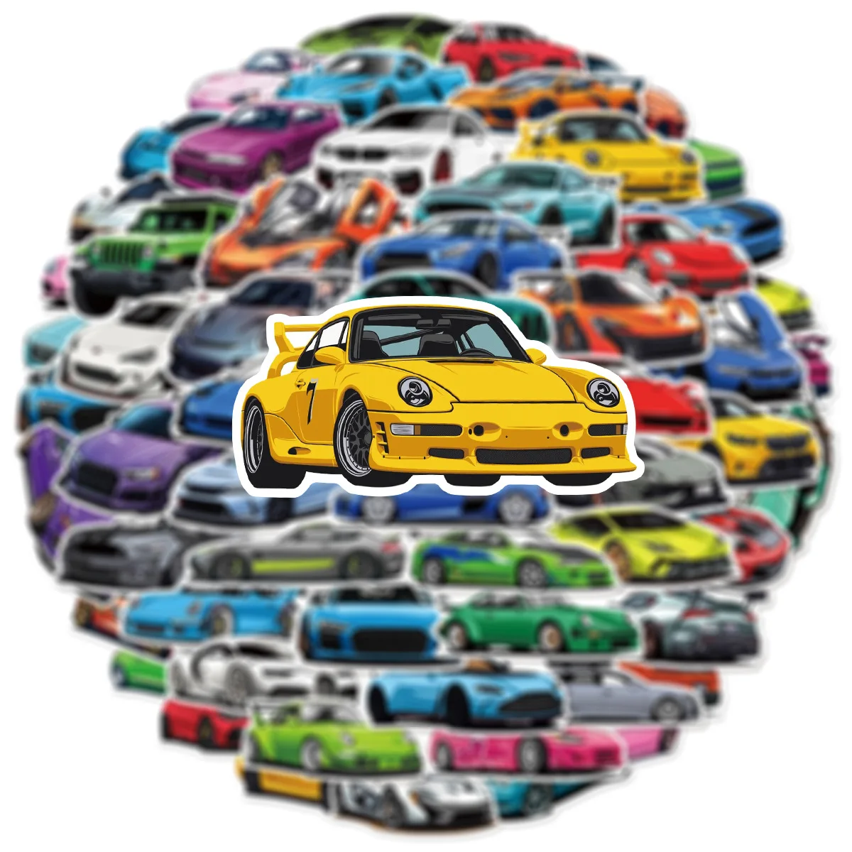 50/100 PCSRacing سيارة الكرتون القرطاسية الكتابة على الجدران ملصقات أكواب مياه الزخرفية سكوتر الأمتعة ملصقات مقاومة للماء