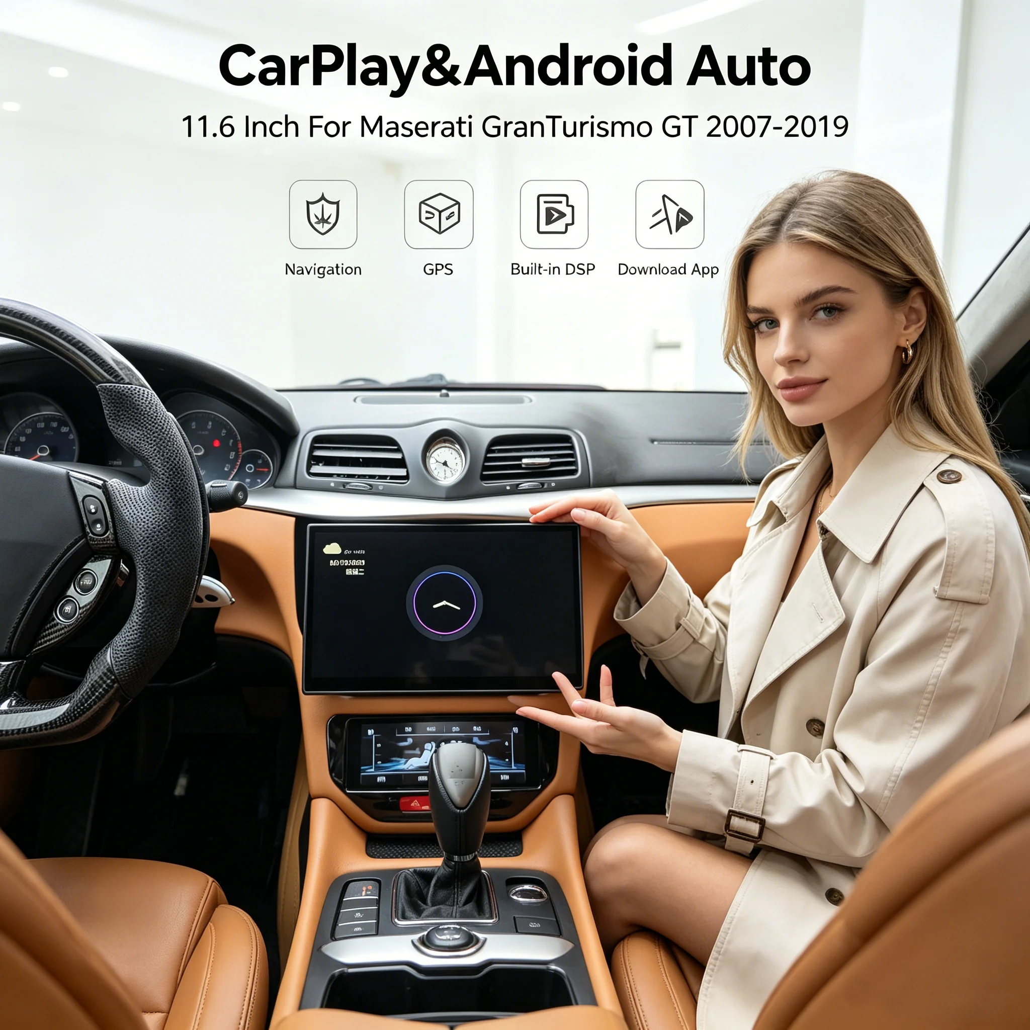 11.6 INCH Android  Multimedia Player For Maserati GT GC GranTurismo 2007-2019 GPS Navi Car Radio Stereo 4G WIFI Carplay HeadUnit