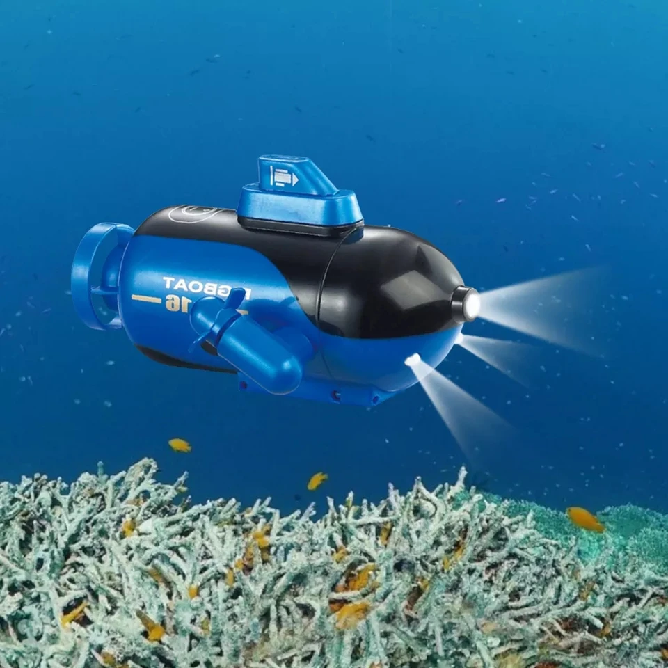 Mini Submarino RC Sumergible De 6 M/min Con 3 Motores, Giro 360° Y Batería USB – Tamaño 15 Cm, Ideal Para Niños De 8+ En Piscina O Bañera