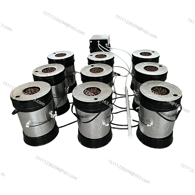 9pcs Recirculating Aeroponics System 5 Gallon Growing Hydroponics Bucket System