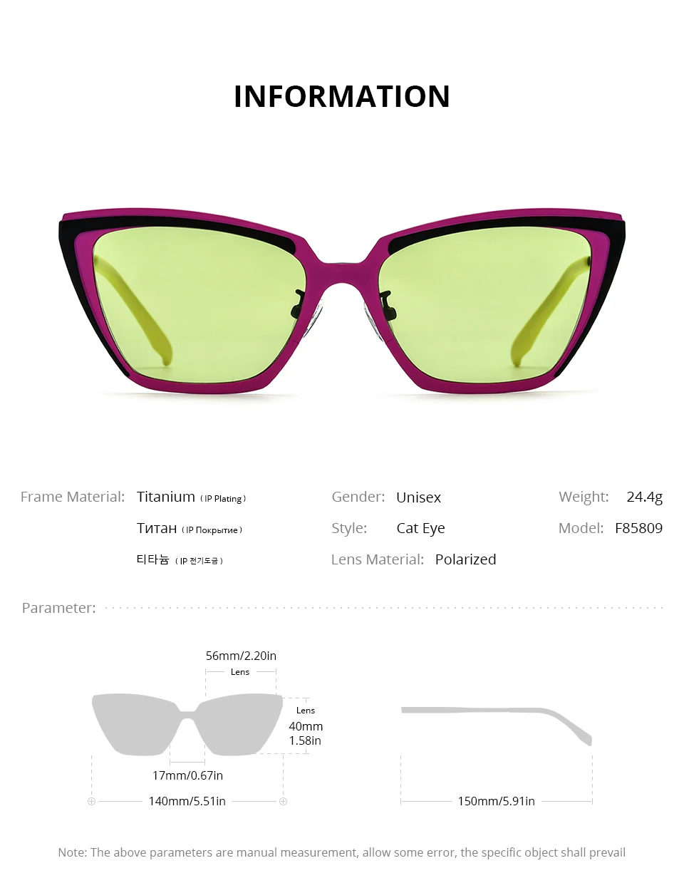 FONEX Titan-Sonnenbrille für Damen, neu im trendigen Markendesign, polarisierte Cateye-Sonnenbrille, hochwertige japanische Cat-Eye-Sonnenbrille 85850 – Detail 16