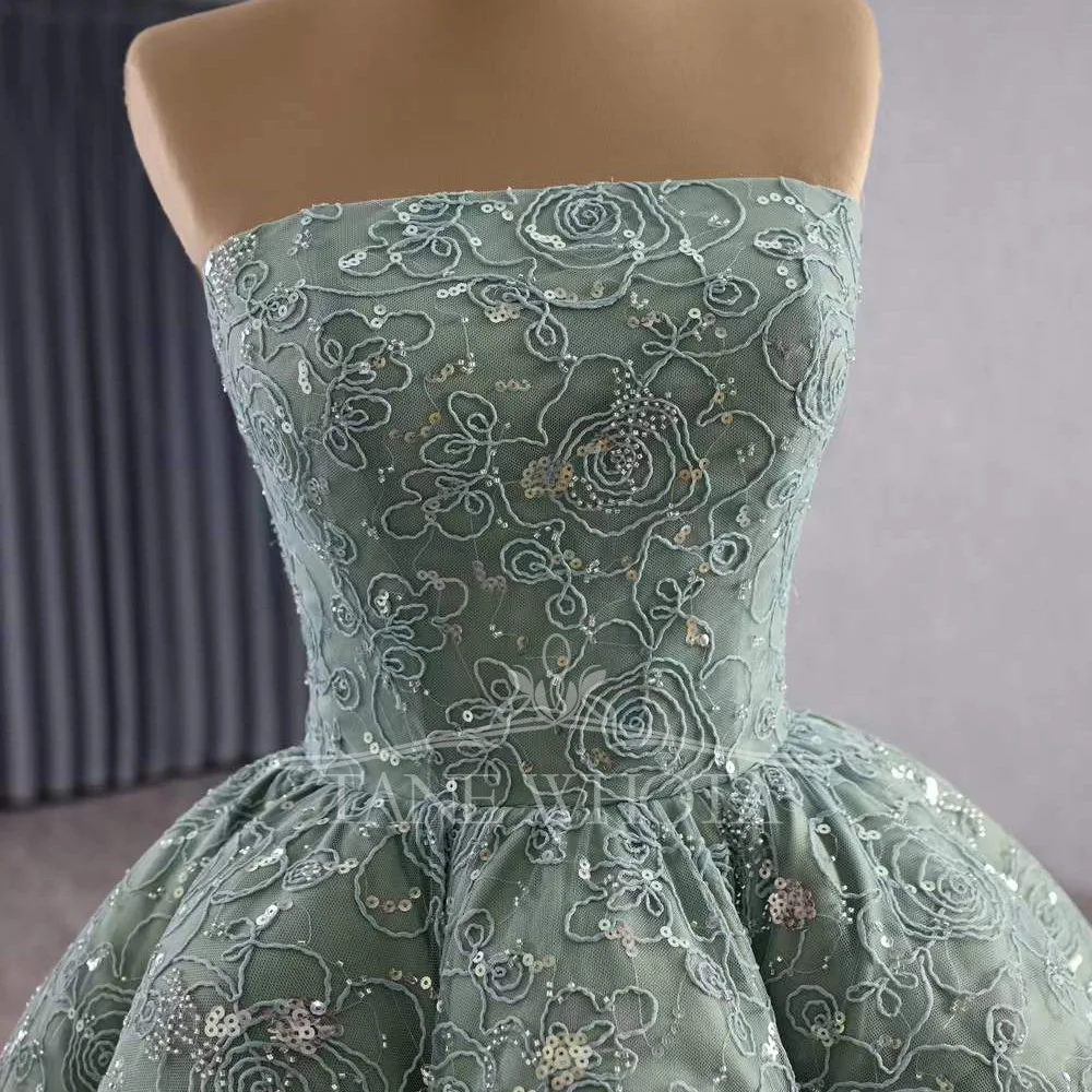 

Вечернее платье цвета авокадо без бретелек 2026: роскошное, с кружевной шнуровкой на спине, расшитое пайетками и бисером, на заказ, сексуальное, для особых случаев