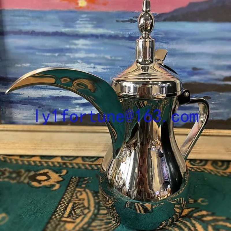 2026New Arabian Coffee Pot Heated Golden High-end Coffee Stainless Steel Teapot Palace Style