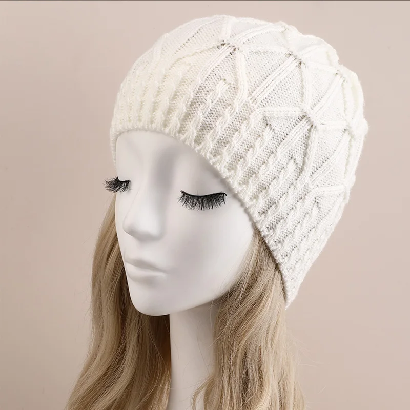 Knitted Wool Pile Cap Warm Fashion Ear Cap Single Layer Fried Dough Twists Pullover Cap Autumn and Winter New Men and Women