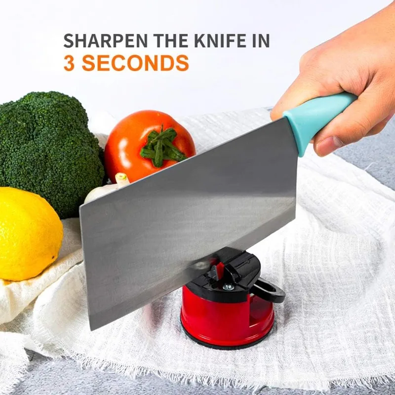 Sharpener-Belt Sucker Portable Suitable for Kitchen Most Blade Types, Knife Sharpeners for Kitchen Knives(Red, Blue)