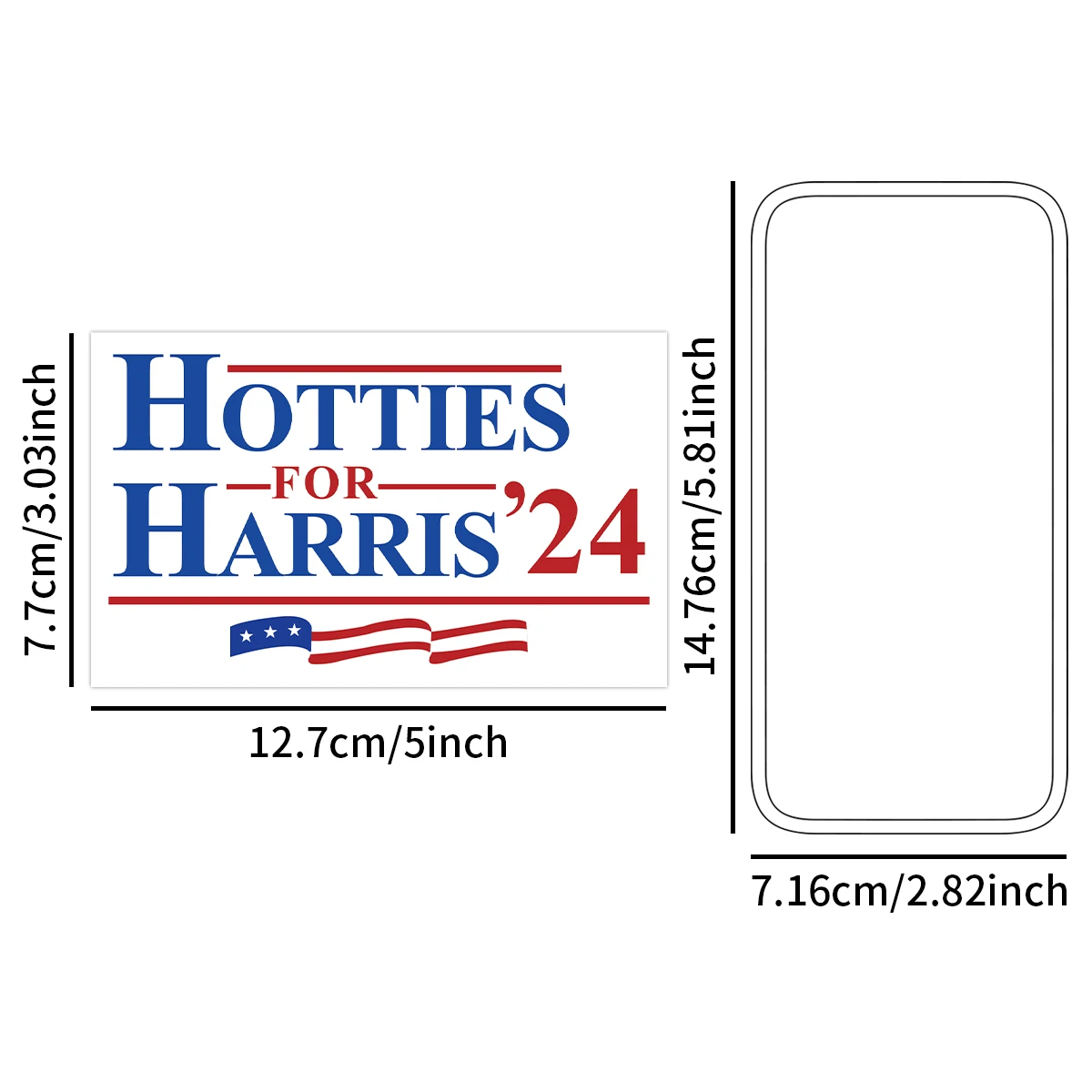 10pcs Hotties for Harris 2024 Stickers,Kamala Harris 2024 Presidential Campaign Decals,I\'m be with her,Waterproof Car Stickers