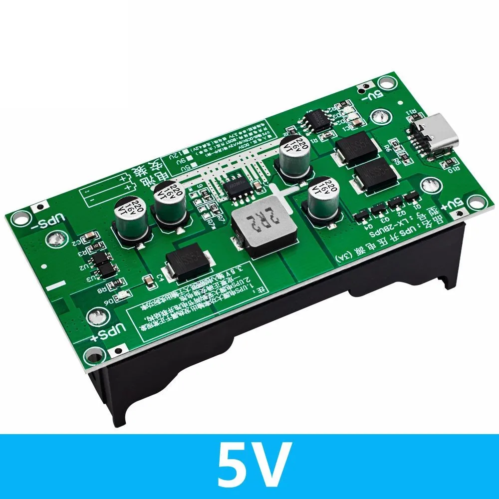 Typ-C 15 W 3 A 18650 Lithium-Batterie-Ladegerät-Modul DC-DC Step-Up-Booster Schnellladung USV-Stromversorgung/Konverter 5 V 9 V 12 V