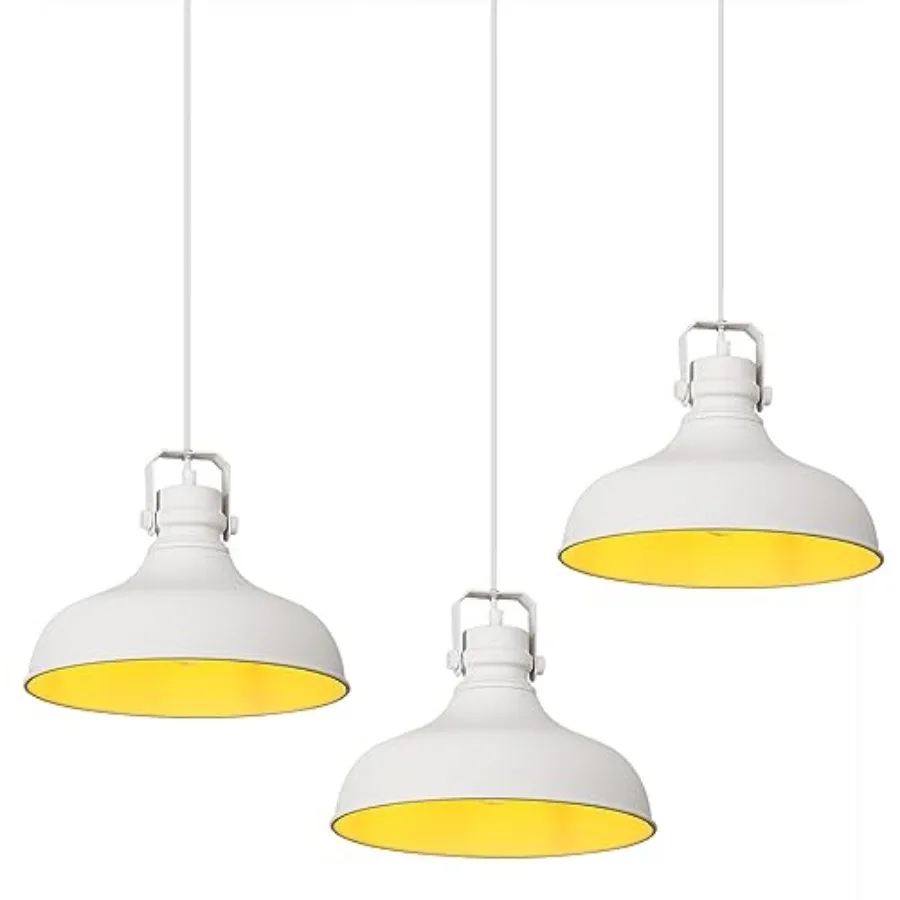 Farmhouse Pendant Lights Matte Pendant Lighting for Kitchen Island Industrial Adjustable Height Vintage Dome Hanging Light Fixt