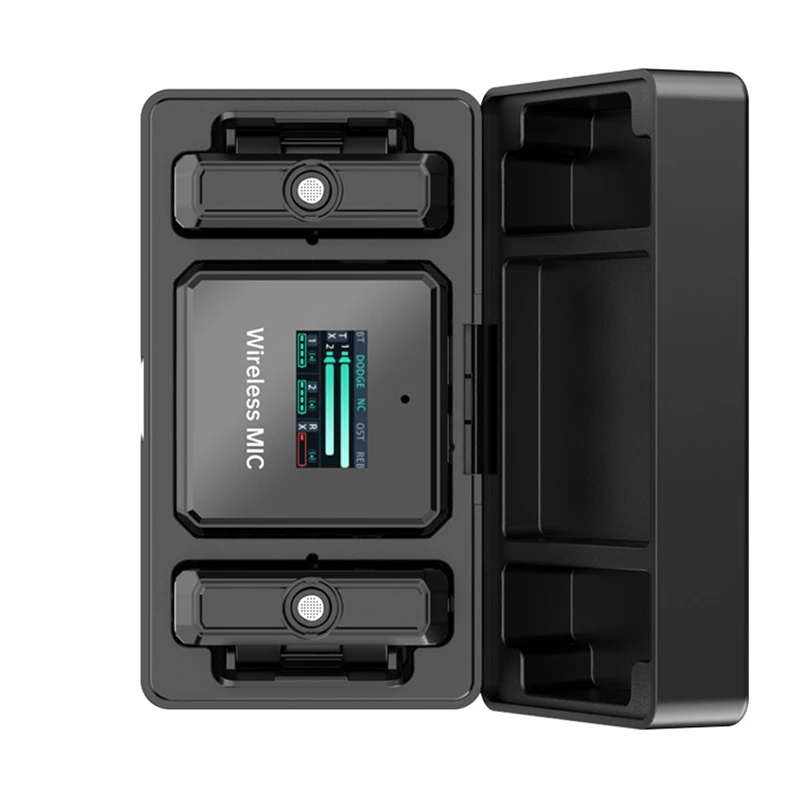 One-To-Two Wireless Lavalier Microphone, Intelligent Charging Case, 2.4G Digital Display Accompaniment, Noise Reduction