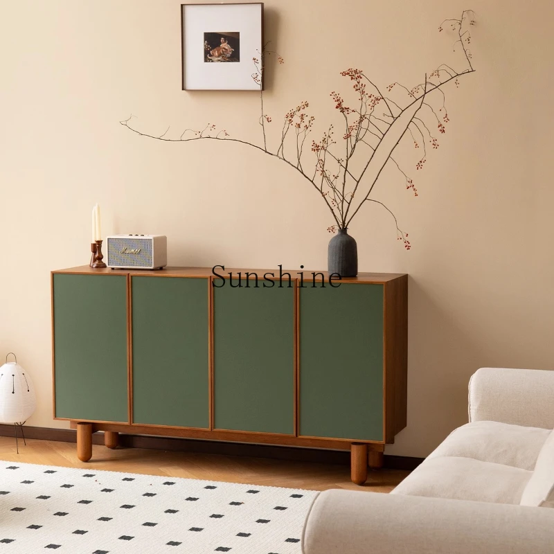 

Large and small apartment medieval dining side cabinet solid wood against the wall living room locker