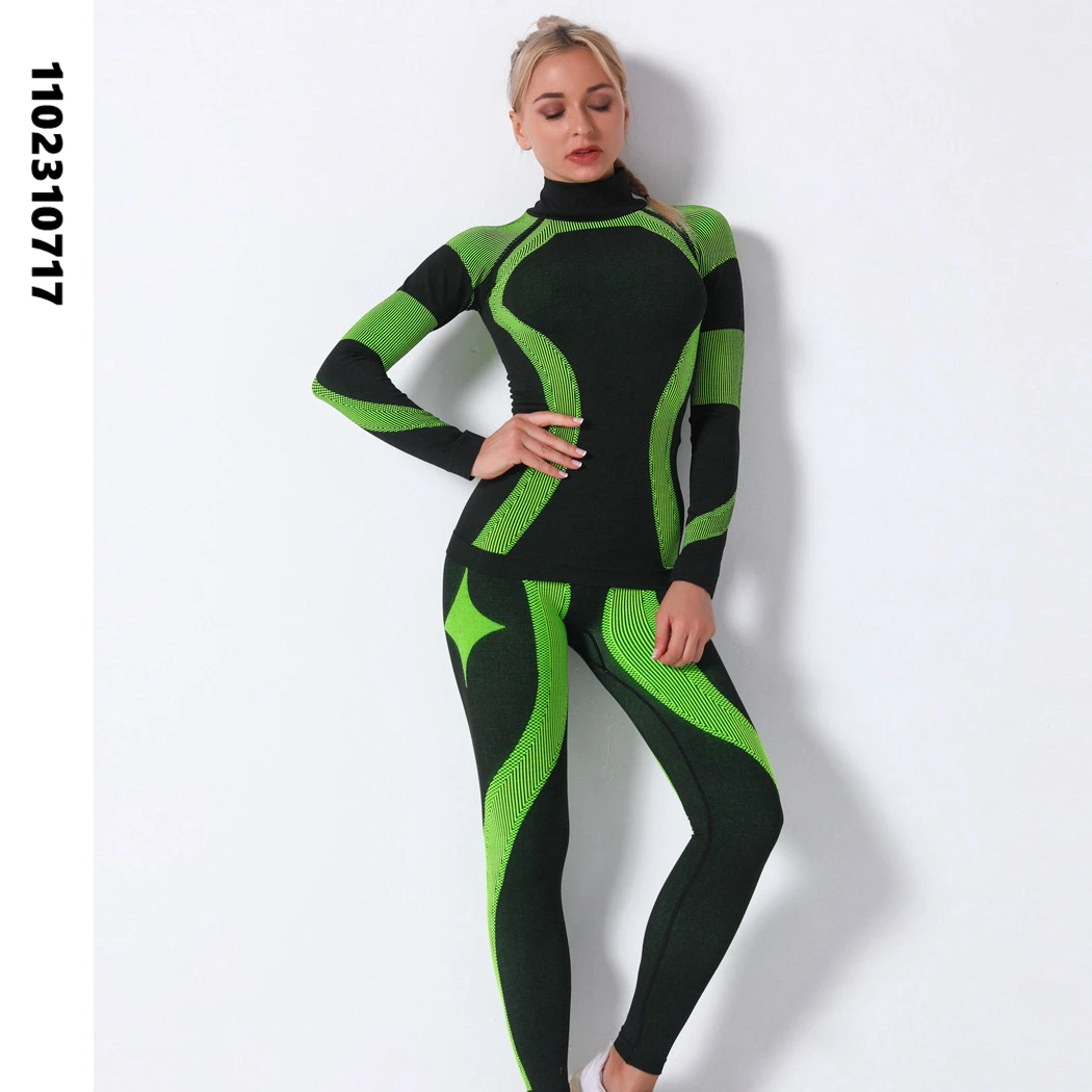 

Women Thermal Underwear Suit Winter Quick Dry Thermo Sporting Underwear Sets Female Ski Fitness Gym Long Johns Set SK004