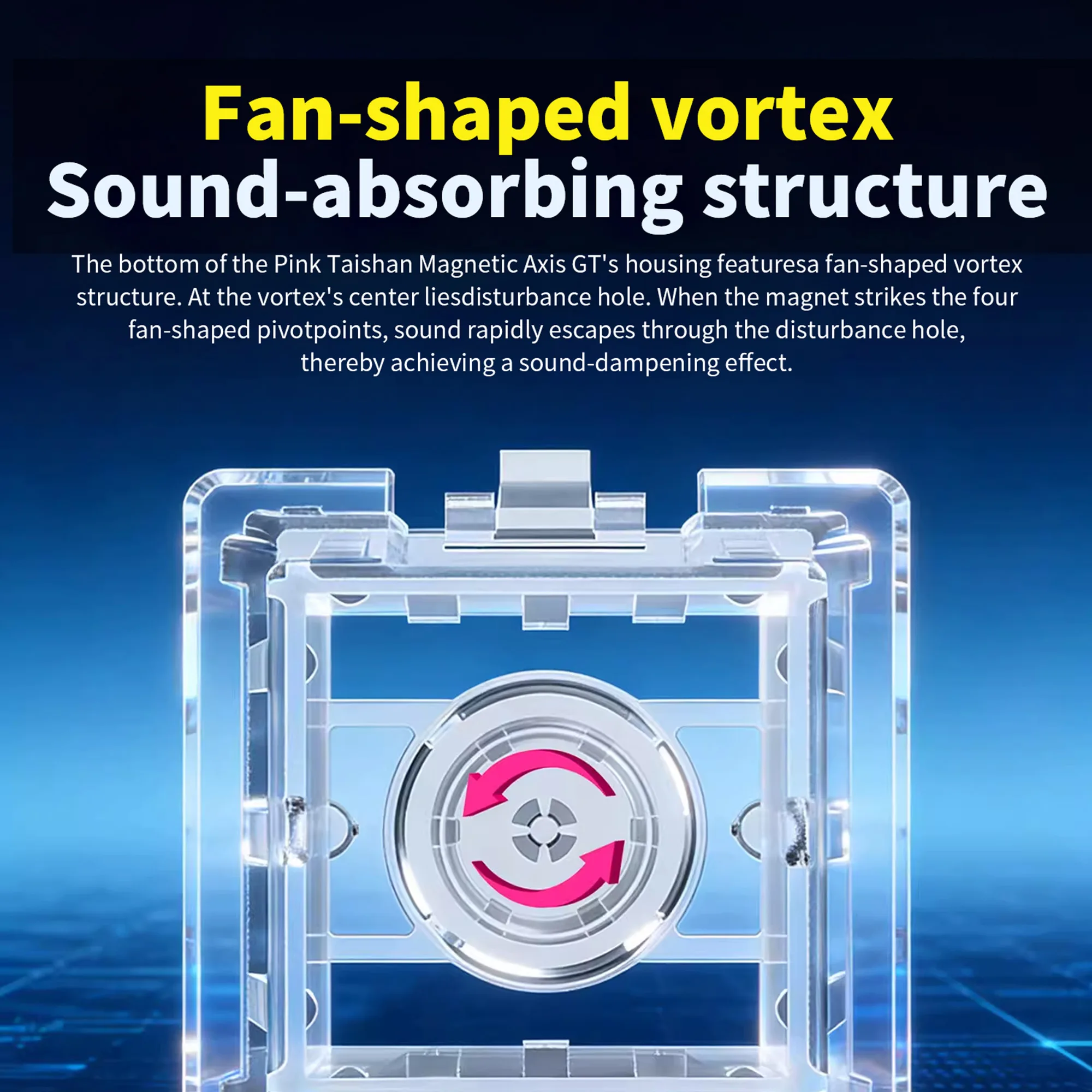 UGAMING Pink Mount Tai HE GT Magnetic Switch Extreme Rt0.005 Transparent Shell Extremely Stable Magnetic Keyboard Switch 60HE