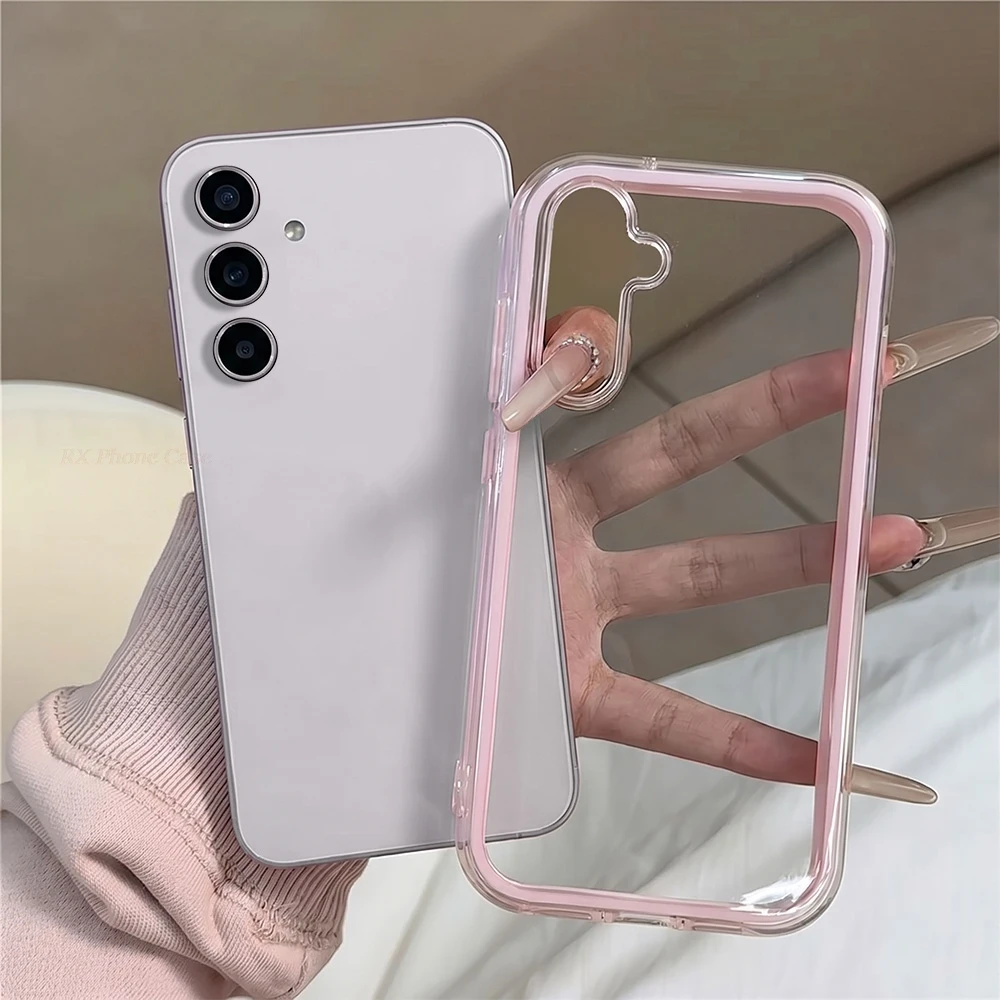 Clear Color Frame 2 IN 1 Phone Case For Samsung S26 Ultra S26 S24 Plus S25 S22 Ultra A57 A56 A36 A07 A25 Shockproof Bumper Cover