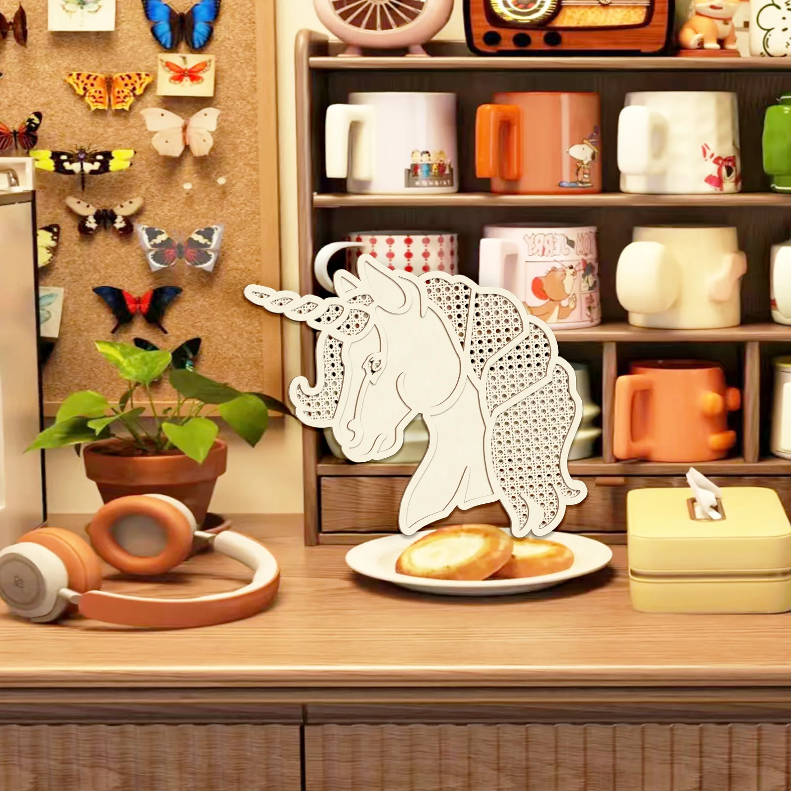 

DIY Paint Your Own Unicorn Head Wall Decor-35x31cm Unpainted Wooden Craft, Unicorn Silhouette for Kids Room Painting Project