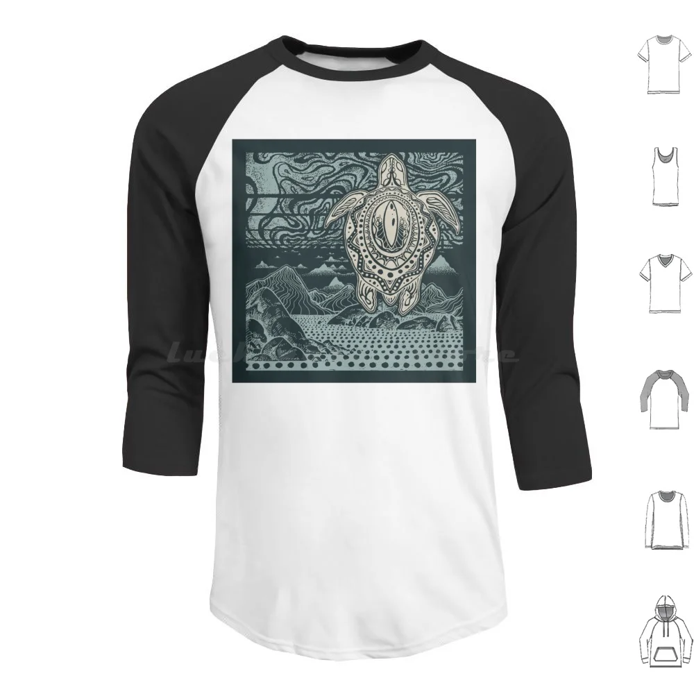 Mystic Turtle [ Dark ] Hoodies Long Sleeve Turtle Mystic All Seeing All Seeing Eye Eye Third Eye Pattern Mandala