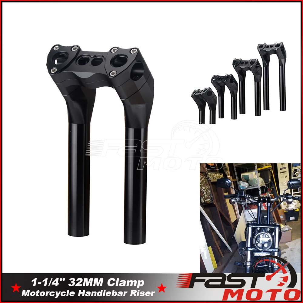 

For Harley Dyna Street Bob FXBB 107 FXDB FXDBA FXDBB FXDBC EFI FXDBI Handlebar Riser Motorcycle Pullback MX Risers 32mm Clamp