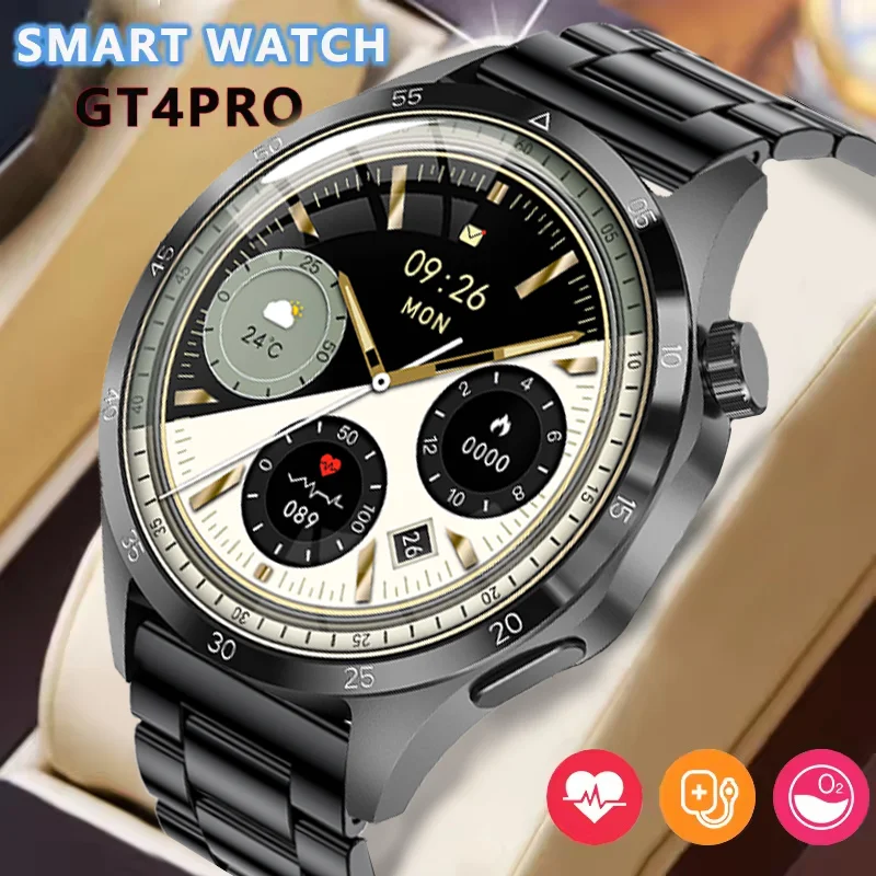 

2025New Watch 4 NFC GPS Sport Men Women Smart Watch Heart rate AMOLED Screen Health Bluetooth call Waterproof Fitness Smartwatch