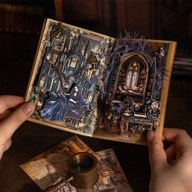 25Sheets Material Writing Library Notebooks Pads Gothic Academy Dark Writing Pads Background Daily Supplies Daily Scrapbook