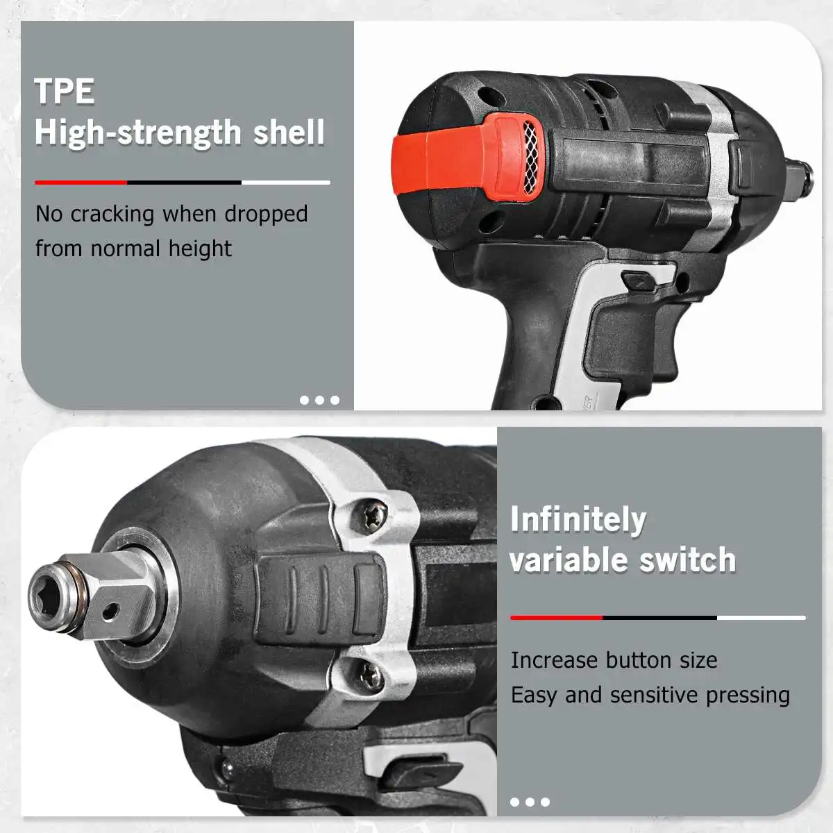 18V 800N.m Cordless Brushless Impact Wrench Stepless Speed Change Switch Adapted To 18V Makitas battery