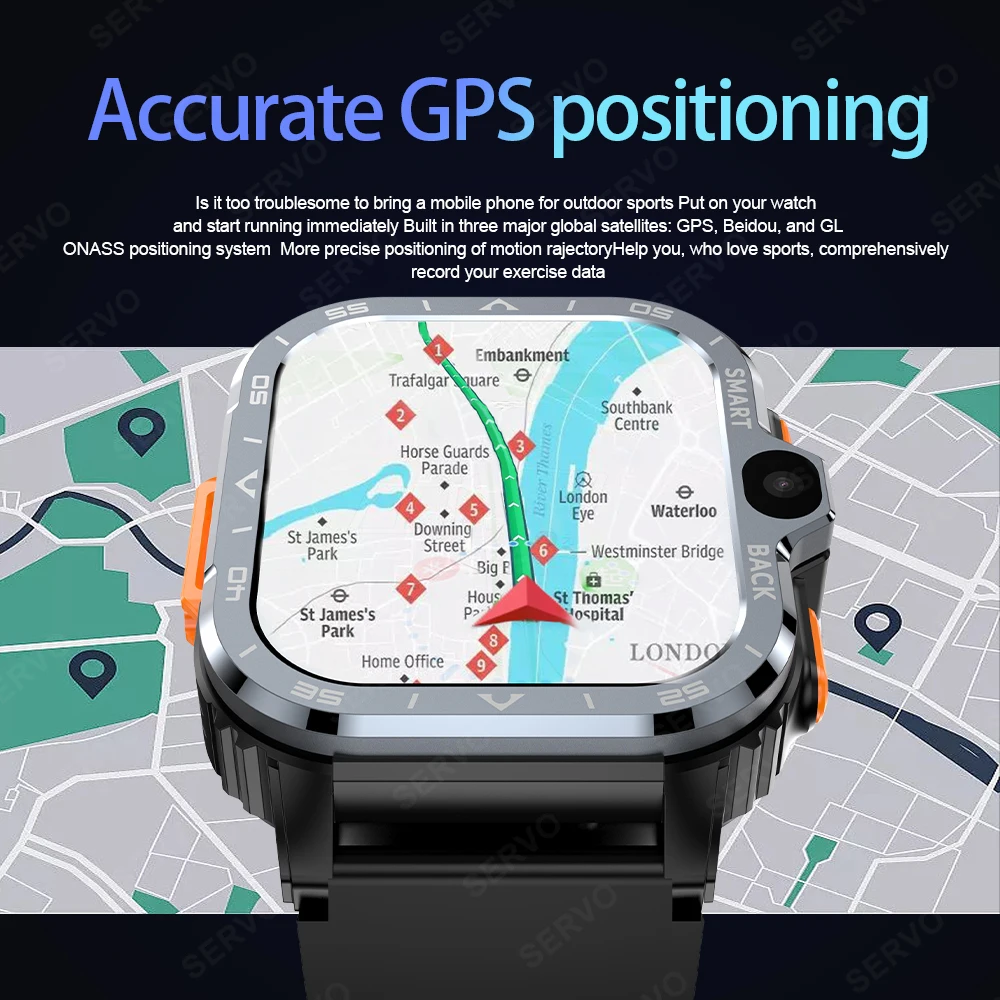 Men Women Smartwatch KOM7 Outdoor Upgrades 4G LTE Smart Watch 4GB+64GB 8MP Dual Cameras GPS WIFI Google Play SIM Card Sports