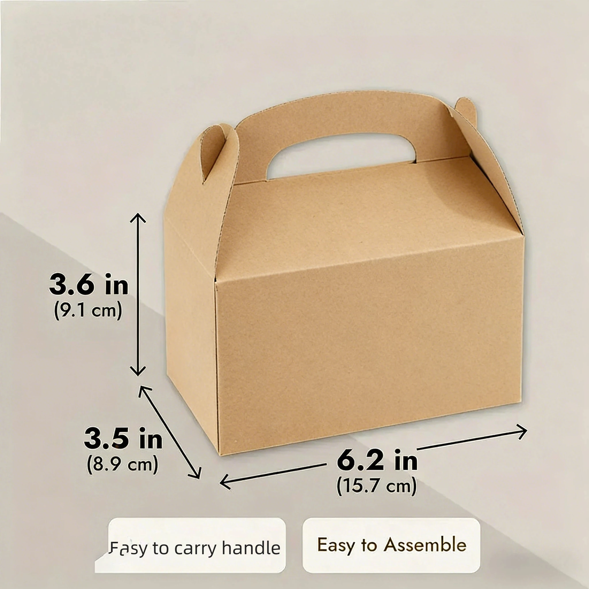 10Pcs Kraft Paper Gift Boxes with Handles Recyclable Paper Party Favor Treat Boxes for Birthday Wedding Party Takeaway Box