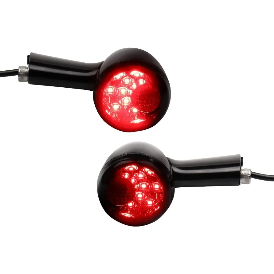 

Universal Smoked Bullet Front Rear LED Turn Signals, Motorcycle Brake Taillights 12V Tail Lights Compatible with Halrey Sportste