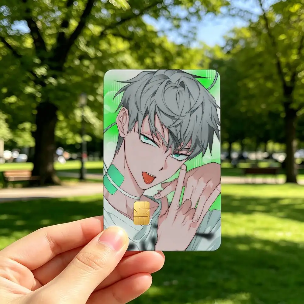 Cute T-Till A-Alien S-Stage 1Set 4Pcs Card Skin Sticker Waterproof Decorative Film for Credit Debit Bank Bus IC Card