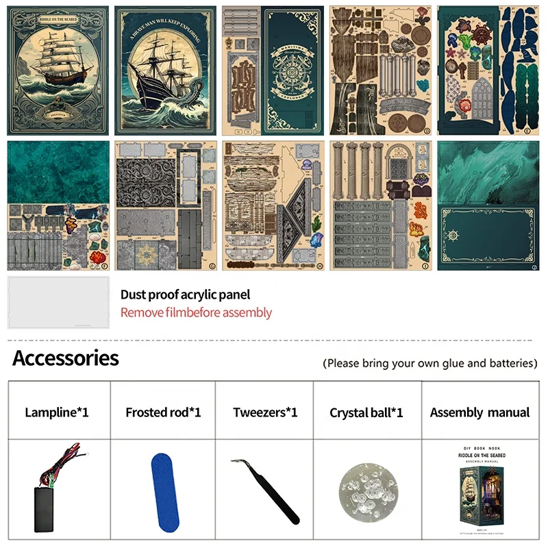 Kit Fai-da-Te per Miniature di Libri in MDF Ecologico, Stampa UV, per Adulti