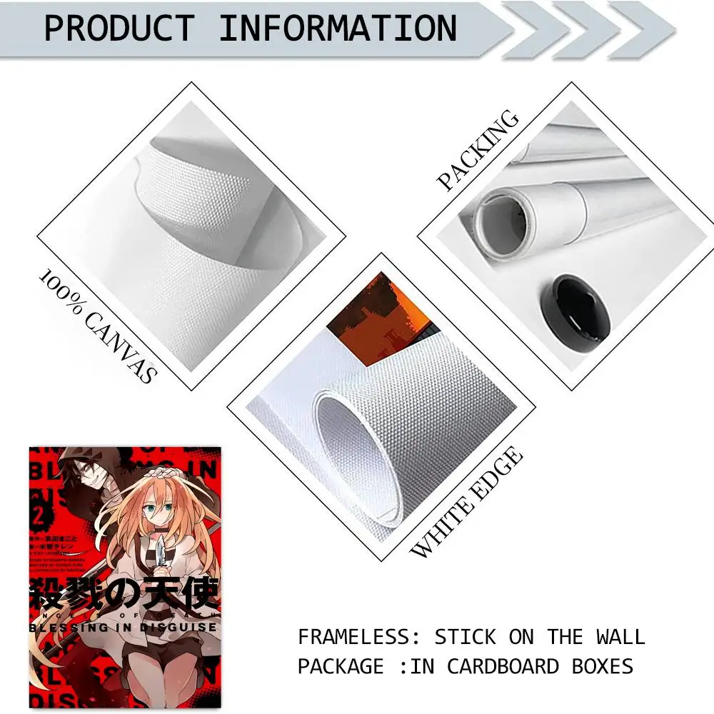 أنيمي A_Angels of D_Death اللوحة الخط الكتان قماش المشارك جدار يطبع لغرفة المعيشة غرفة نوم مكتب ديكور المنزل